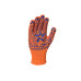 Ръкавици трикотажни работни оранжеви с PVC Долони Зирка 7 кл 10 р